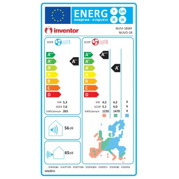 Inventor Neo NUVI-18WF/NUVO-18 Κλιματιστικό Inverter 18000 BTU A++/A+ με Ιονιστή και WiFi